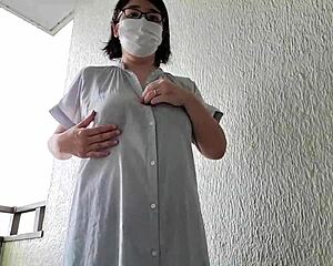 A chubby married Japanese bride masturbates wildly outdoors full movie