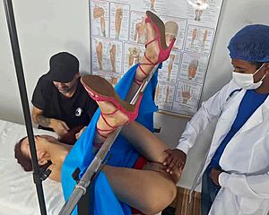 housewife gets creampied by hung doctor behind cuckold hubby