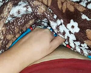 stepsister's leg massage makes me masturbate secretly under blanket