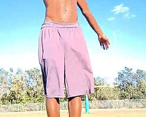 Isn't this athletic black daddy workout hot?