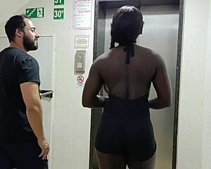 Will this sexy Brazilian fitness babe squat deep for her neighbor?