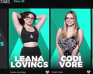 Leashed PETITE BLONDE LEXI LORE bound in garage, MILF ARIEL X fists her submissive clit