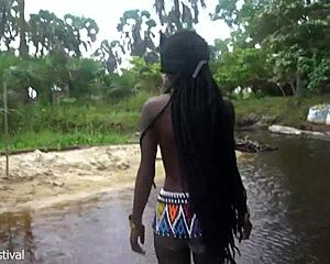 Skinny African Tribe Healer Perfect Body Outdoor Fuck Temptation