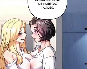 wow two milf lesbians sneak quickie fuck in bathroom!