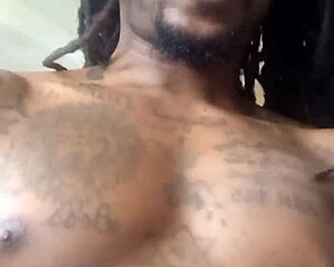 muscular stud jacking huge bbc after vibing hard to drill beats domination style