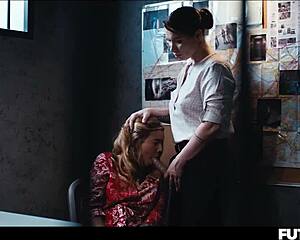 A horny shemale detective named Agatha Vega gets a blowjob from Latina girl during prison fuck scene