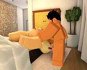 Nasty Roblox boy destroys girl's pussy and throat. Hear those wild sounds!