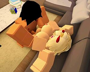 Nasty Roblox boy destroys girl's pussy and throat. Hear those wild sounds!