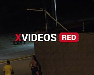 whoa, this beach couple got caught naked on security cam - full vid on xvideos red