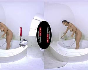 Fuck my pussy you fool demands ebony in shower POV