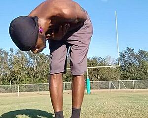 Isn't this athletic black daddy workout hot?