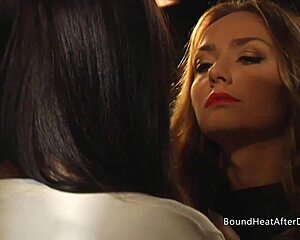 check out this bound lesbian slave's huge natural tits for madame 😈🔗 she squirms!