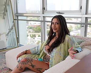 horny goth roommate luna baby begs lev lieben to fuck her big tits ass before date in dorm