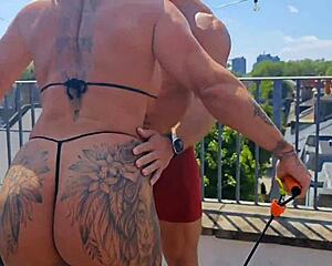 muscular friend's rough ass fuck after gym got me squirting