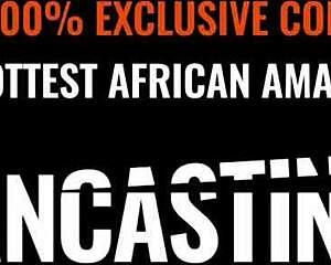 Amateur 18yo ebony babe face fucked rough by monster cock in casting!