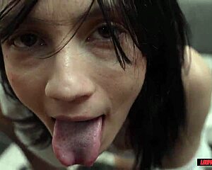 skinny tattooed brazilian babe takes massive anal pounding