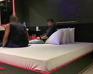 Babe this Brazilian cougar's dating that cute young black guy while hubby's watching 😏👀🔥