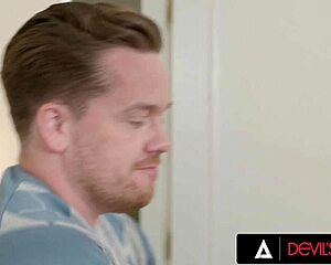 😈 natalie brooks catches in-law jerking and rides his monster cock hard