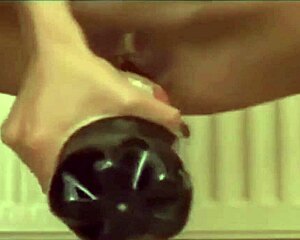 Eager amateur teen slides thick bottle deep into wet pussy during homemade masturbation session