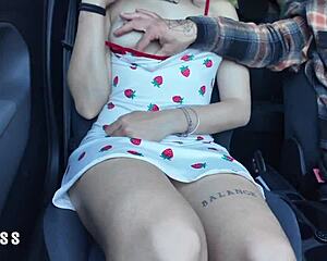 Dad Drives Innocent Virgin Teen To School With Car Orgasm Ride