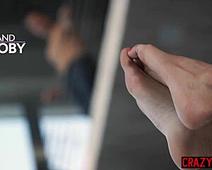 Blonde's Footjob Tease Leads To Petite 18+ Doggystyle Pounding!
