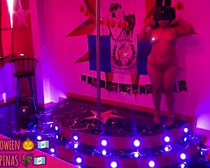 Halloween Playboy Bunny Milf Rips Clothes On Runway Happy Greeting