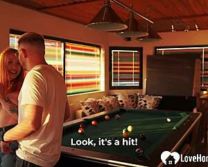sexy ginger bends over pool table for hardcore doggystyle rule break 😈🎱