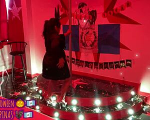 Halloween Playboy Bunny Milf Rips Clothes On Runway Happy Greeting