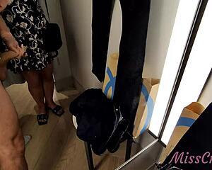 i pull out my cock in front of young girl in dressing room she helps me cum quick dickflash misscreamy