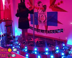 Halloween Playboy Bunny Milf Rips Clothes On Runway Happy Greeting