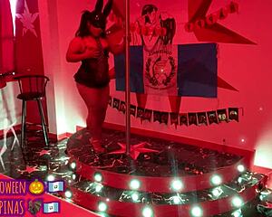 Halloween Playboy Bunny Milf Rips Clothes On Runway Happy Greeting