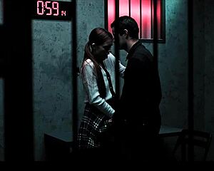 redhead bound in sex escape room used like fuck doll frozen