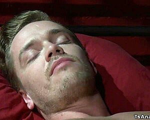 Tranny dominates crossdressing man with hardcore anal assfucking and tit play.