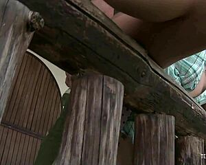 a sexy horny brunette milf village lady bends over for monster cock anal assfucking doggystyle on the ranch