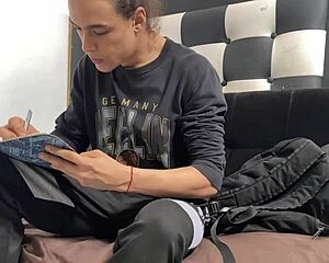 submissive neighbor caught spying takes huge cock punishment in her dorm room