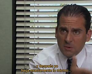 at the office a wild 1x2 creampie threesome goes down with interracial heat