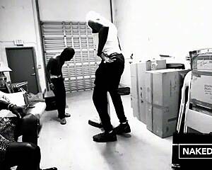 petite slut devours three monster black cocks sucking deepthroating fucking bent over in orgy