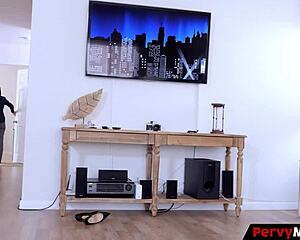 Stressed Stepmom Alessandra Snow Stroked by Spying Stepson?