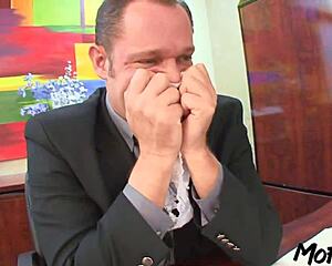 ughh tanned secretary takin that big cock deepthroat sloppy then cum on her huge tits mofozo rough daddy style 💦🍆