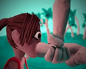 hey, this claymation babe gives the sloppiest pov blowjob ever