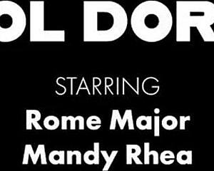 Dirty blonde Mandy Rhea deepthroats Rome Majors' huge black cock before doggystyle banging