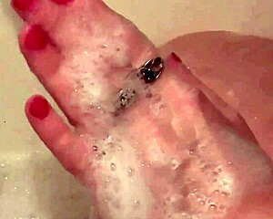 milf soapy foam tits pussy sexy blonde shower handjob