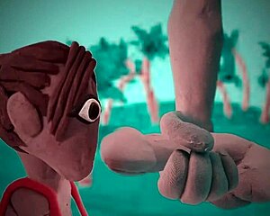 hey, this claymation babe gives the sloppiest pov blowjob ever