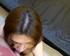 Asian Babe Sucks Sloppy Cock Before Anal in Hairy Pussy