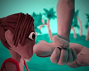 hey, this claymation babe gives the sloppiest pov blowjob ever