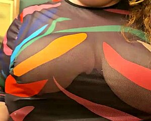 HORNY BBW SECRETARY FLASHES HUGE NATURAL TITS and FAT PANTY-CLAD ASS