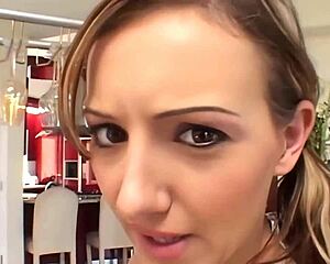 Skinny blonde tiffany holiday begs for dp creampie in wild anal threesome!