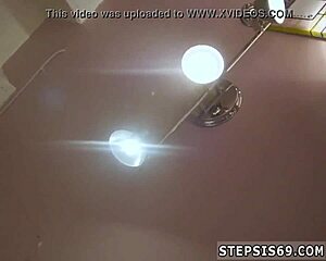 petite college teen sneaks off at party with older guy while stepbro watches the chaos