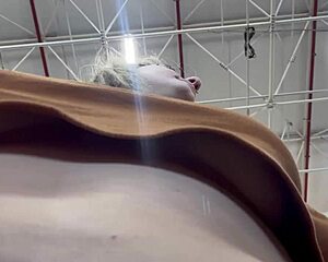 Guy secretly films busty babe masturbating wet pussy and huge tits while grocery shopping