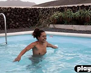 agatha teases perfect black teen ass outdoors